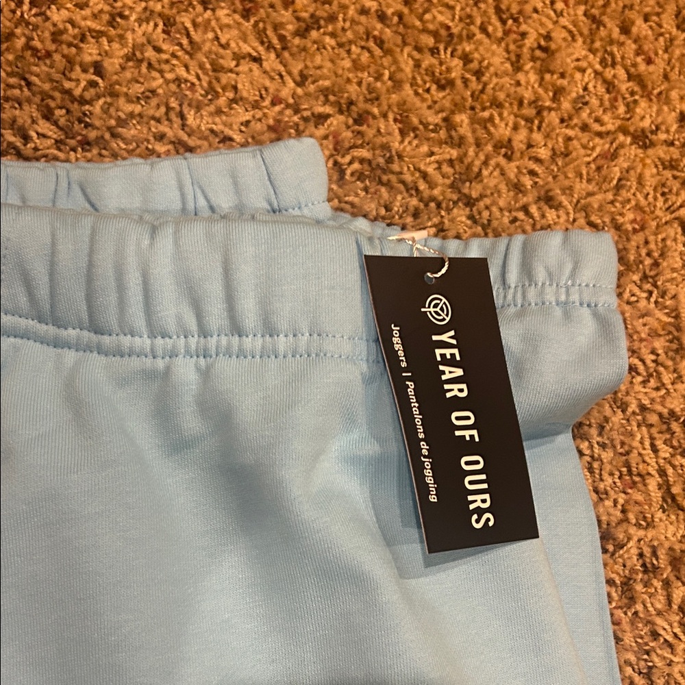 Year of Ours women Sky Blue Jogger Pants NWT